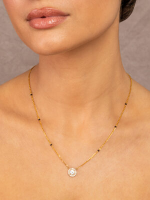 Round Halo Mangalsutra