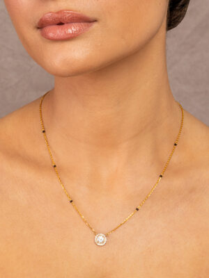 Round Halo Mangalsutra