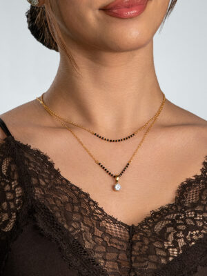 Simple Choker & Round Solitaire Detachable Mangalsutra